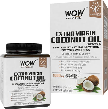 Wow Life Science Extra Virgin Coconut Oil - 60 Softgel Capsules