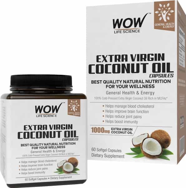 Wow Life Science Extra Virgin Coconut Oil - 60 Softgel Capsules