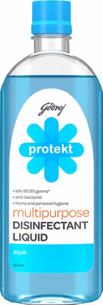 Godrej Protekt Multipurpose Disinfectant Liquid - Kills 99.9% Germs Home & Personal Aqua - 500Ml