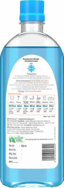Godrej Protekt Multipurpose Disinfectant Liquid - Kills 99.9% Germs Home & Personal Aqua - 500Ml