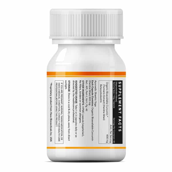 Inlife Bioavailable Curcumin | Organic Ingredient 600Mg - 60 Vegetarian Capsules