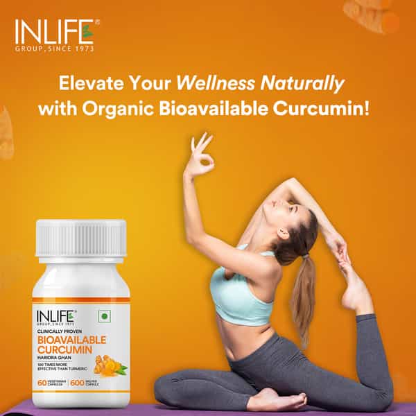 Inlife Bioavailable Curcumin | Organic Ingredient 600Mg - 60 Vegetarian Capsules
