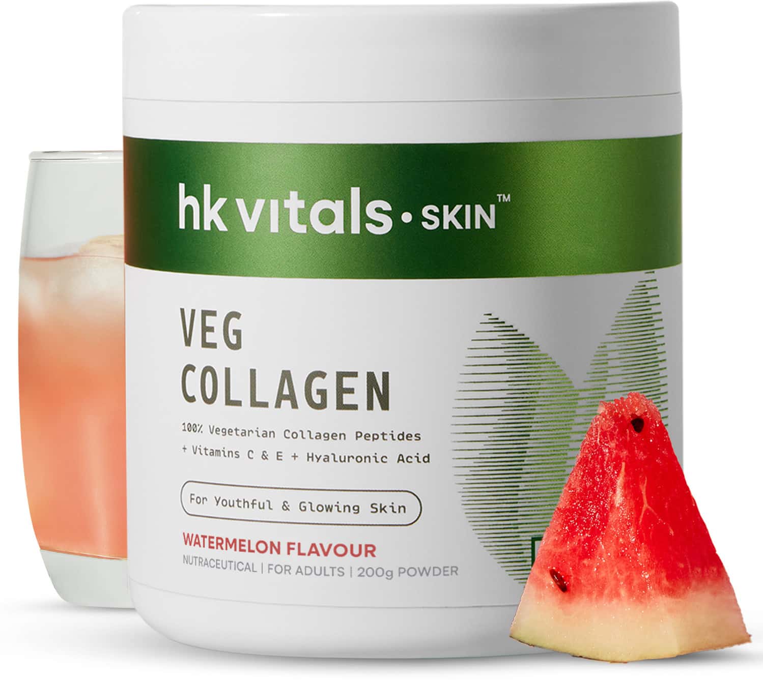 Hk Vitals Veg Collagen Supplement (Watermelon - 200g) | With Biotin