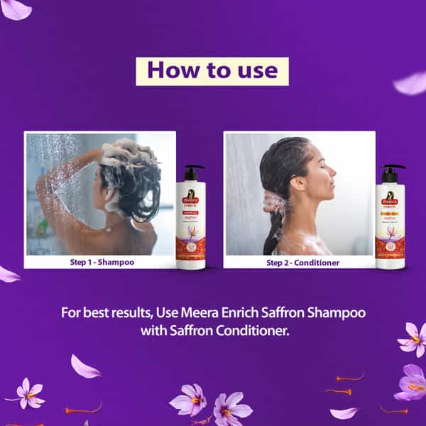 Meera Enrich Conditioner For Strong & Anti-Frizz Hair | With Kashmir's Saffron | Paraben Free 250Ml