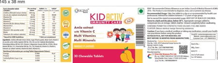Origins Nutra Kidactiv Immunity Boosting For Kids(30 Chewable Tablets)