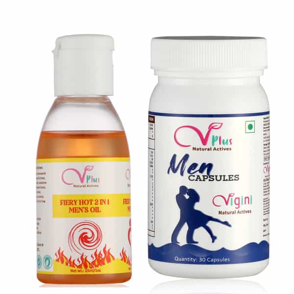 Vigini Penis Enlargement Growth Men Lubricant Lube Delay Massage Oil + Sexual Power Booster Capsule