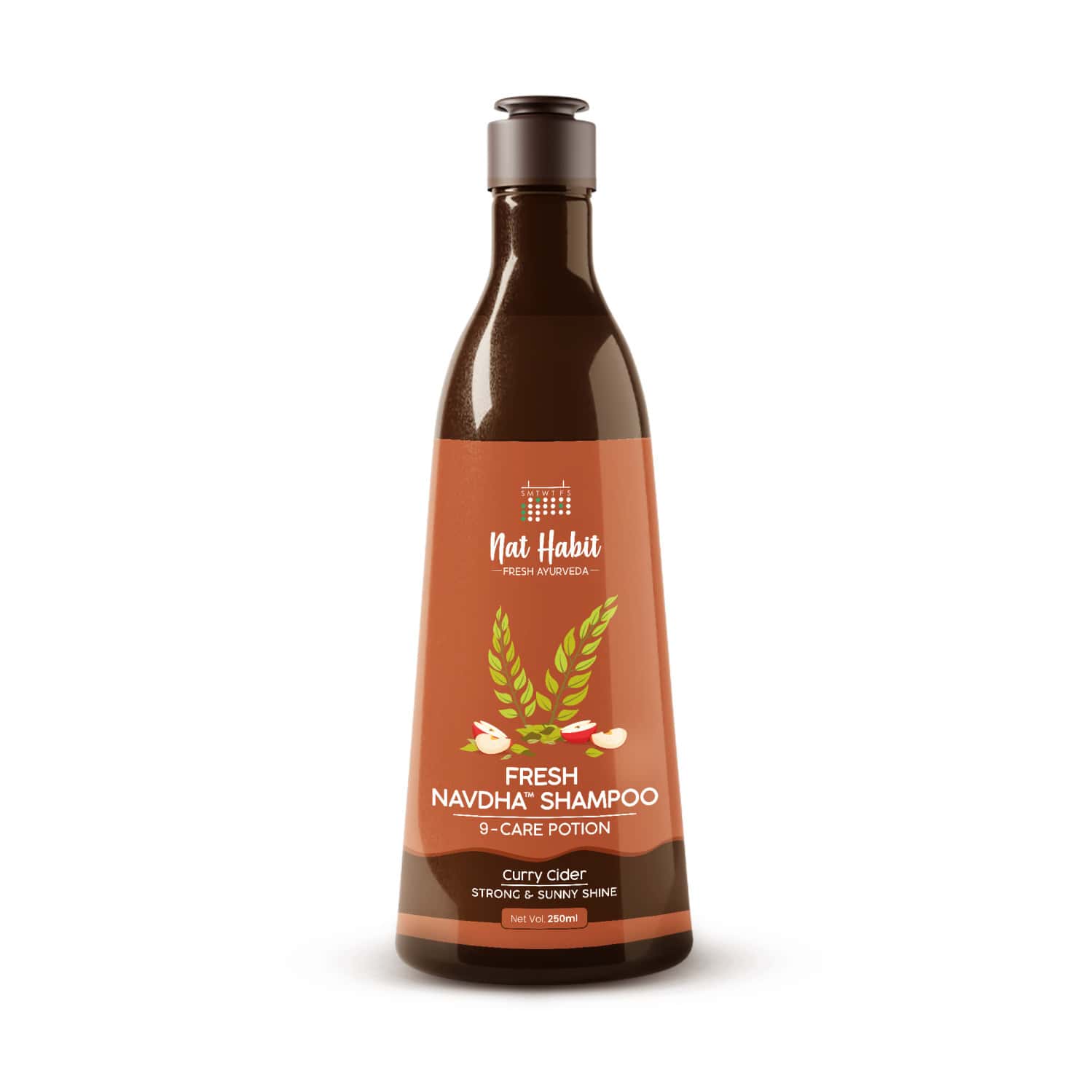 Nat Habit Navdha Natural Shampoo For Women & Men | Strong And Shiny Hair With Curry Cider (250ml)