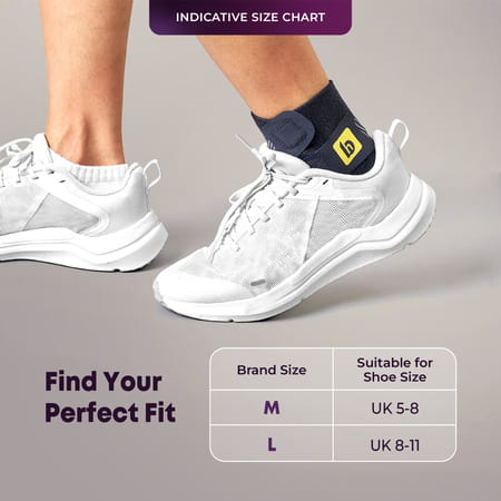 Betterhood Ankle Support Brace With Zerobulk Max Stability Design (Size M | Uk 5-8 | Pack Of 1)