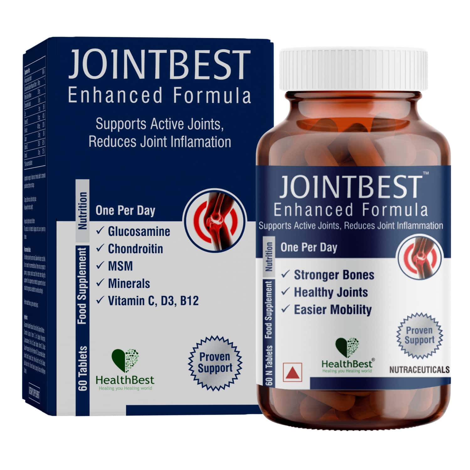 Healthbest Jointbest Joint Health Supplement With Glucosamine Msm & Chondroitin - 60 Tablets
