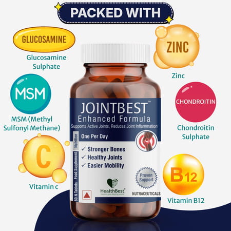Healthbest Jointbest Joint Health Supplement With Glucosamine Msm & Chondroitin - 60 Tablets