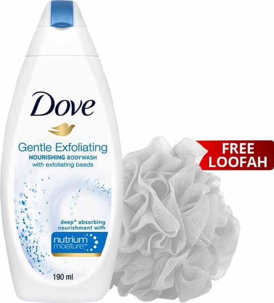 Dove Gentle Exfoliating Nourishing Body Wash - 190 Ml (Free Loofah)