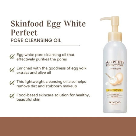 Skinfood Egg White Perfect Pore Cleansing Oil - Face Cleanser - Korean Beauty Product 200ml