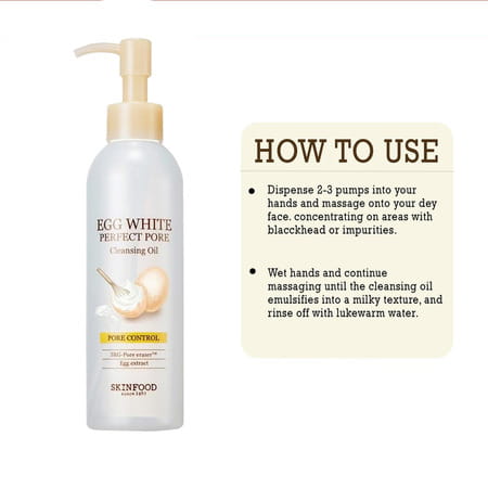Skinfood Egg White Perfect Pore Cleansing Oil - Face Cleanser - Korean Beauty Product 200ml