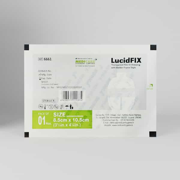 Medica Lucidfix Trasparent Film Iv Dressing With Border 6Cm X 7Cm