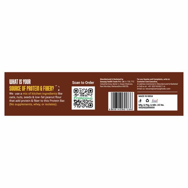 Prolicious Choco Seeeds 10G Protein & 4G Fiber | No Refined Sugar | Plant Based - 50G (Pack Of 6)