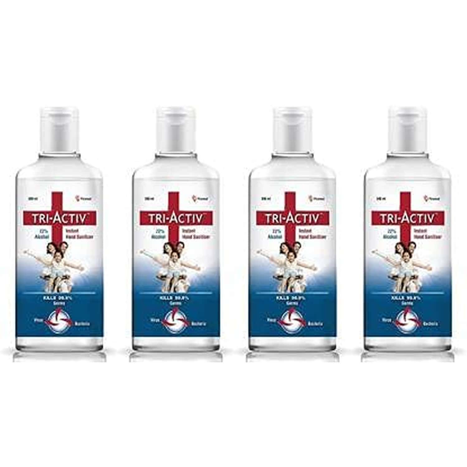 Tri-Activ 72% Alcohol Based Instant Hand Sanitizer Refill Pack - 500ml(Pack Of 4)