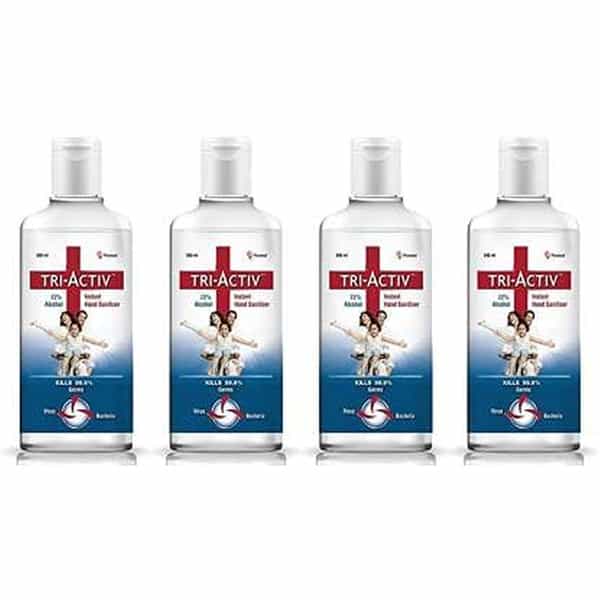 Tri-Activ 72% Alcohol Based Instant Hand Sanitizer Refill Pack - 500Ml(Pack Of 4)