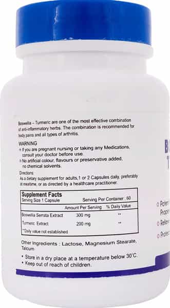 Healthvit Boswellia Turmeric Extract 500 Mg - 60 Capsules