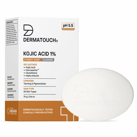 Dermatouch Kojic Acid 1% Soap With Glutathione|Pigmentation & Sun Damage|Soap For Men & Women|75g
