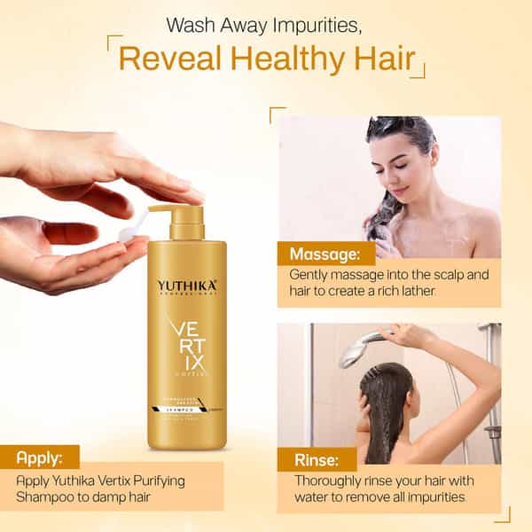Yuthika Professional Vertix Hydrolyzed Keratin Purifying Shampoo For All Hair Types 1000Ml