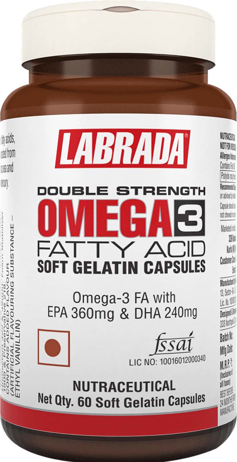 Labrada Double Strength Omega 3 Fatty Acid - 60 Soft Gelatin Capsules