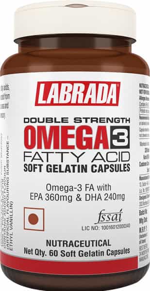 Labrada Double Strength Omega 3 Fatty Acid - 60 Soft Gelatin Capsules