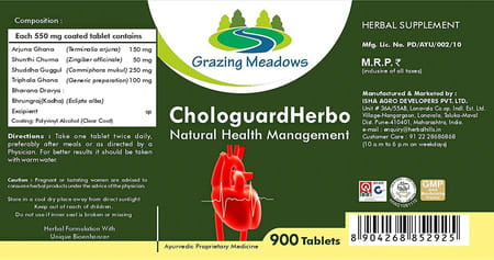 Grazing Meadows Chologuardherbo 900 Tablets (Pack Of 4)
