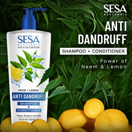 Sesa Ayurvedic Anti Dandruff Shampoo With Neem Lemon Helps Reduce Hairfall Controls Dandruff 500 Ml
