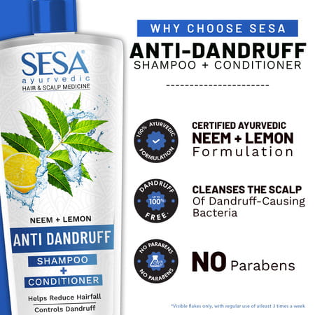 Sesa Ayurvedic Anti Dandruff Shampoo With Neem Lemon Helps Reduce Hairfall Controls Dandruff 500 Ml