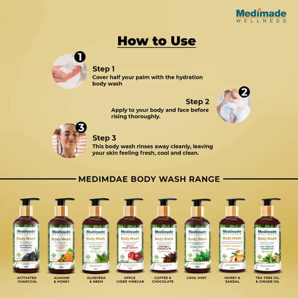 Medimade Almond And Honey Body Wash - 300 Ml X 2 ( Pack Of 2 )