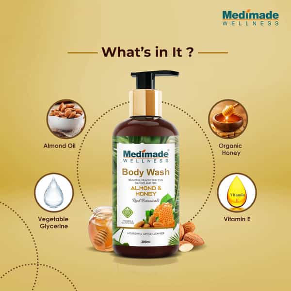 Medimade Almond And Honey Body Wash - 300 Ml X 2 ( Pack Of 2 )