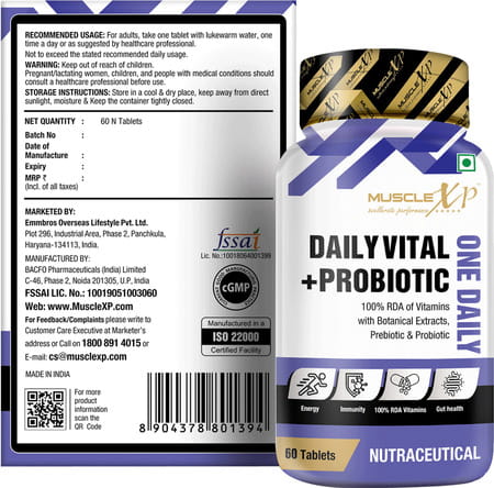 Musclexp Daily Vital + Probiotic One Daily 60 Tablets (Pack Of 2)
