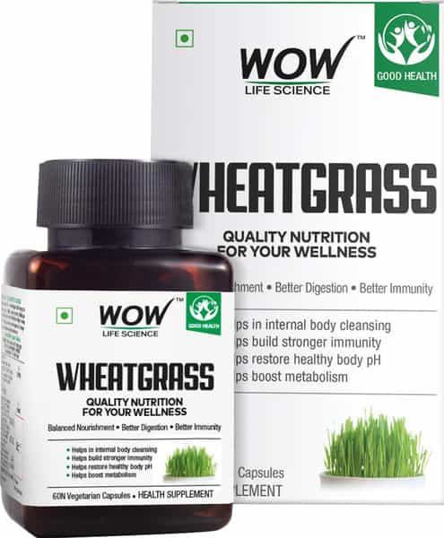 Wow Life Science Wheatgrass - 60 Capsules