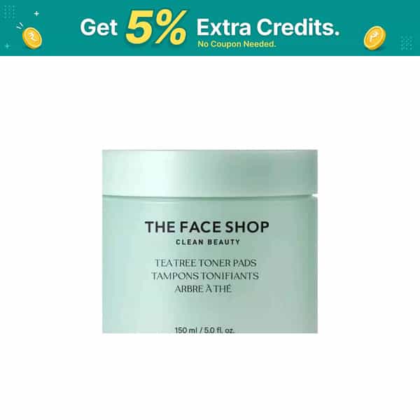 The Face Shop Tea Tree Korean Toner Pads | Aha Bha Pha Hyaluronic Acid | Acne & Oily Skin - 150Ml