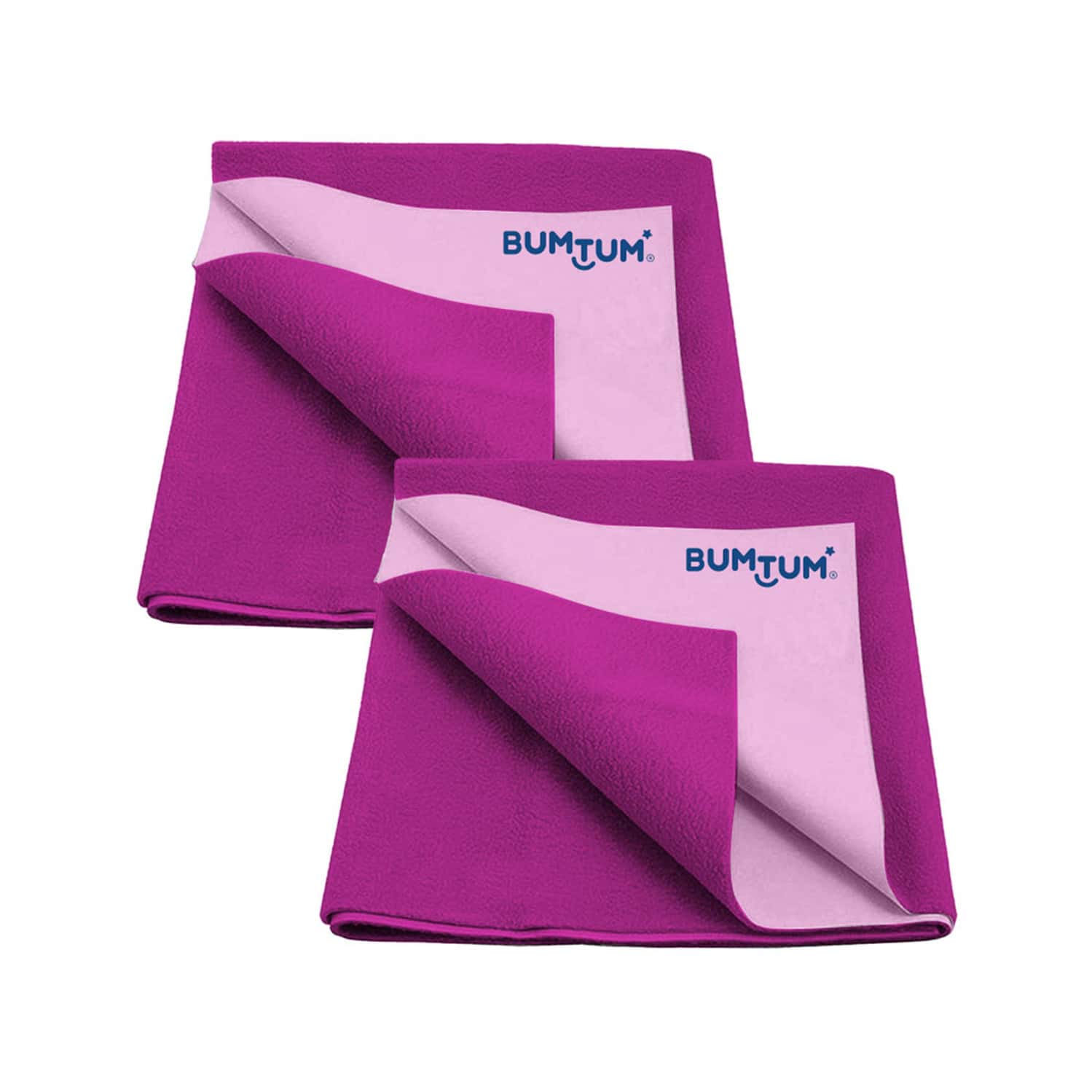 Bumtum Dry Sheet Instadry Leakproof Baby Bed Protector ( Grape Medium Size 100*70cm | Pack Of 2 )
