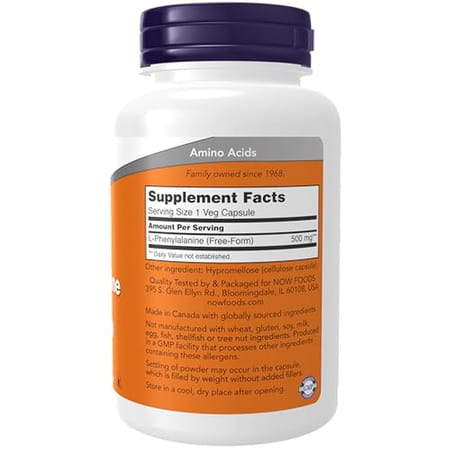 Now Supplements | L-Phenylalanine 500 Mg | Nervous System Support* | Amino Acid | 120 Veg Capsules