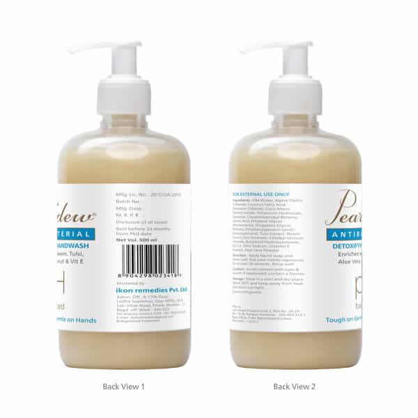 Pearldew Antibacterial Detoxifying Hand Wash 500 Ml | Neem & Tulsi (Pack Of 2)
