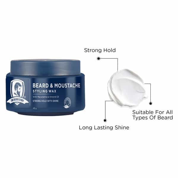 The Beard Story Beard & Moustache Styling Wax Strong Hold With Shine 45 G