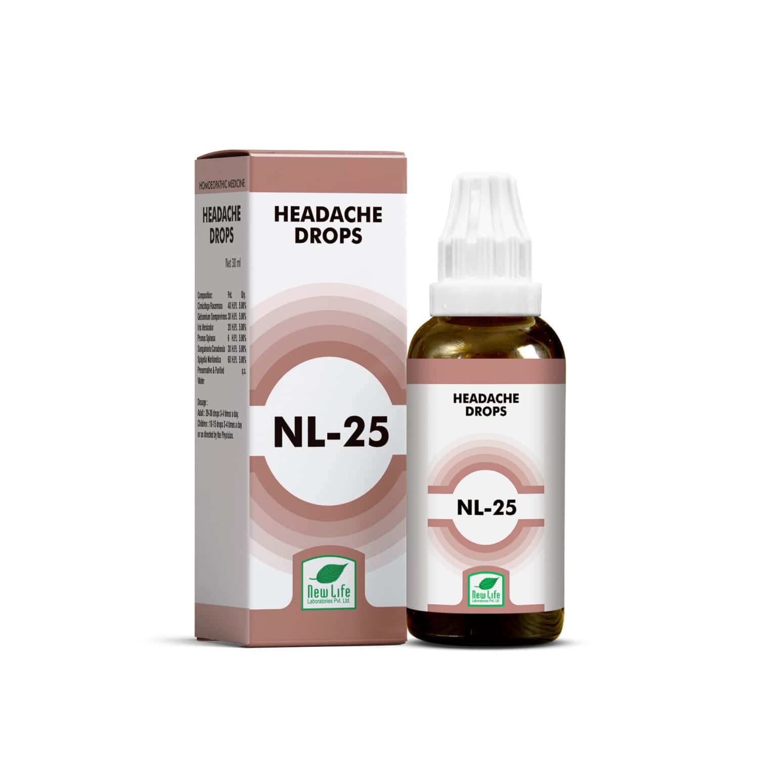 New Life Nl 25 Headache Drops | 30ml