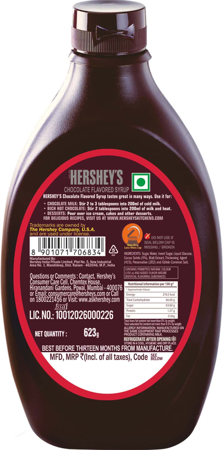 Buy HERSHEY'S SYRUP CHOCOLATE 623G Online & Get Upto 60 OFF at PharmEasy