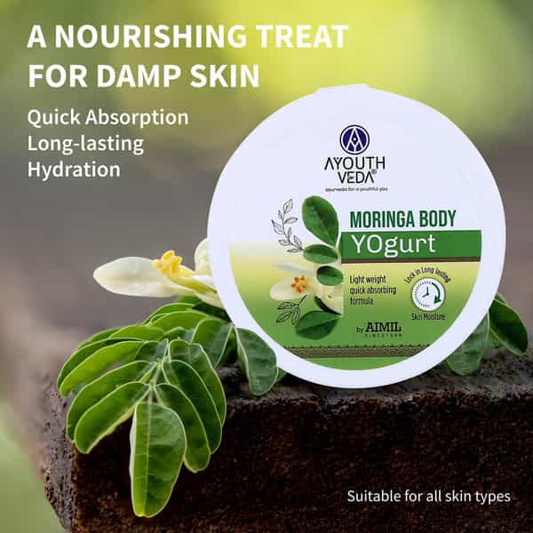 Ayouthveda Moringa Body Yogurt With Moringa Seed Oil For Instant & Deep Hydration 200 Gm