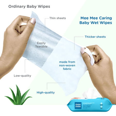 Mee Mee Soft Gentle Baby Wet Wipes | Paraben & Sulphate Free | Cleansing Wipes | 72n (Pack Of 6)