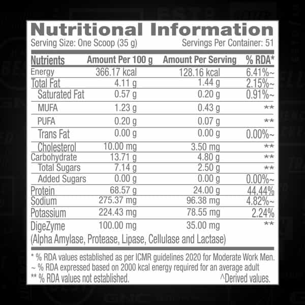 Gnc Pro Performance 100% Whey Protein Powder, 1.8 Kg | 24G Protein, 5.5 Grams Bcaa | Mango Smoothie