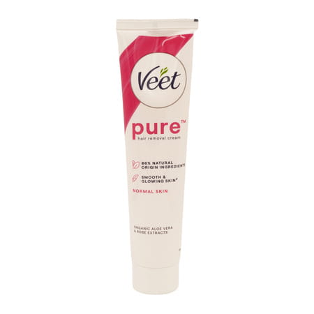 Veet Pure Hair Removal Cream For Normal Skin Organic Aloevera & Rose Extracts 100 Gm