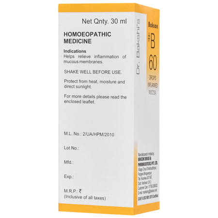 Baksons B60 Inflamed Mucosa Drops 30 Ml