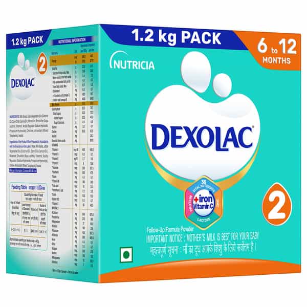 Dexolac 2 | Follow Up Formula | 6 To 12 Month | Powder | Box 1.2 Kg