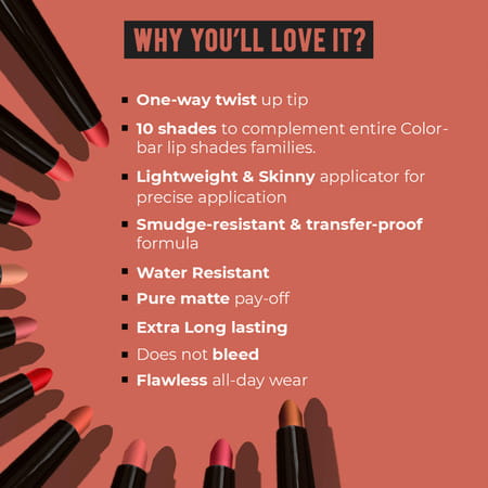 Colorbar You Go Girl Lip Liner- Pucker Up