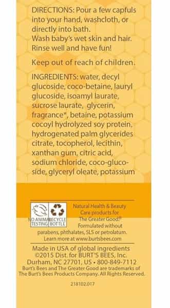 Burts Bees Baby Bee Shampoo & Wash | Tear-Free Baby Cleanser | 350 Ml