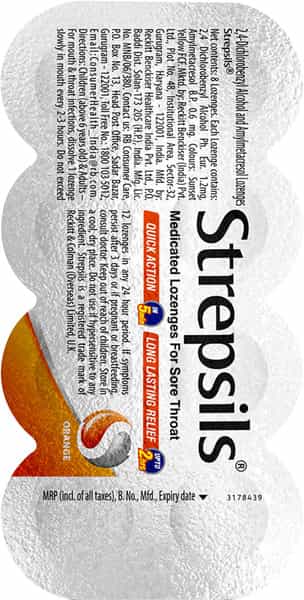 Strepsils Blister Orange 8'S Pack Of 2 Strips