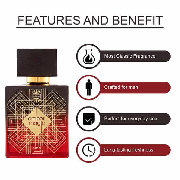 Ajmal Amber Magic Eau De Parfum 100Ml Perfume For Men And Avid Homme Deodorant 200Ml For Men